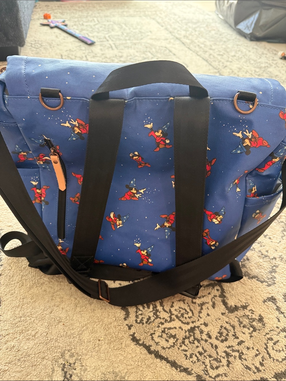 Petunia Pickle Bottom Sorcerer Mickey Navy and Red diaper Bag - Picture 3 of 4